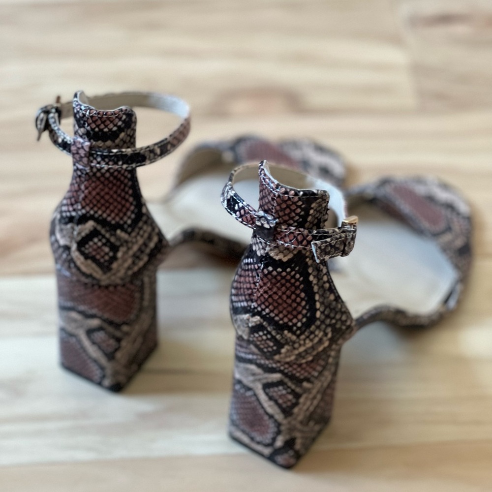 Vince Camuto Snake Print Winderly Block Heel Sand… - image 5